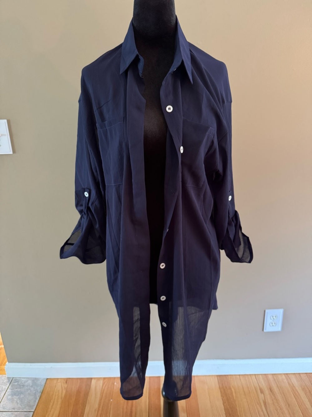 Navy blue beach cover up